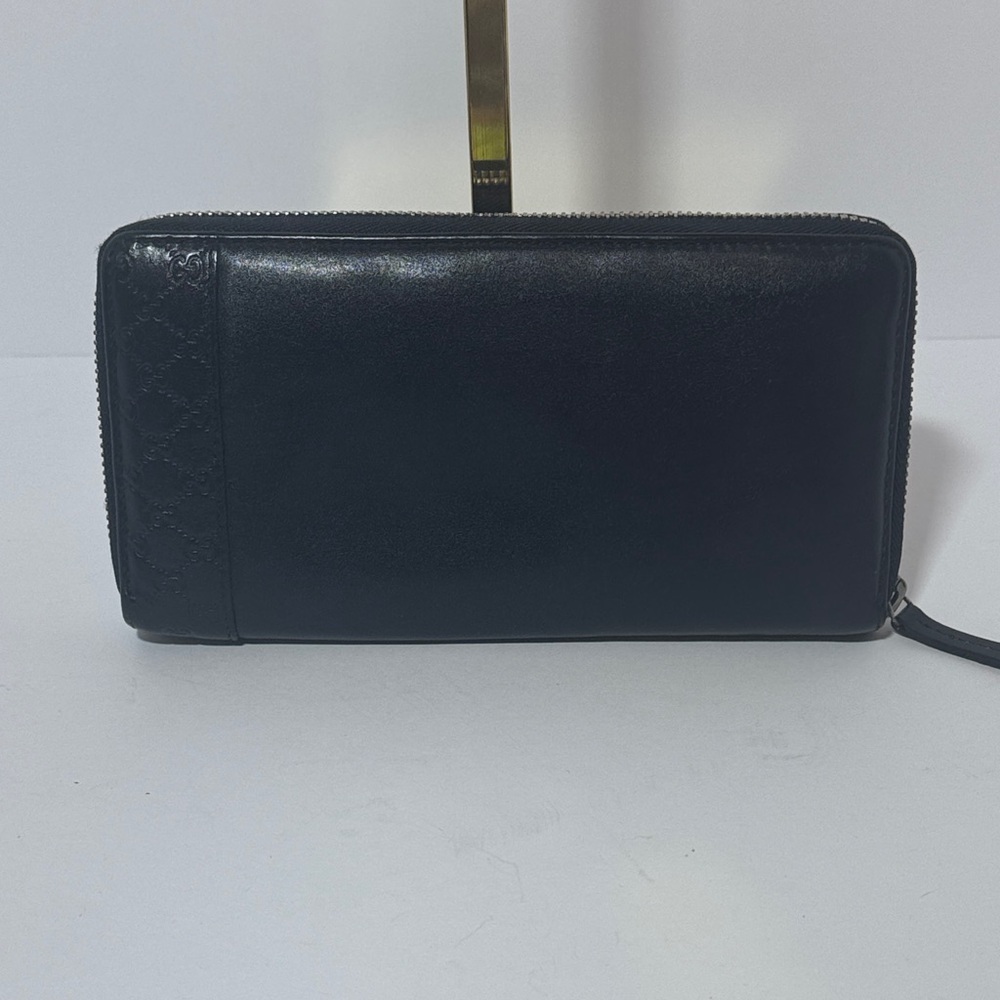 Navy Blue Gucci Zip-Around Wallet